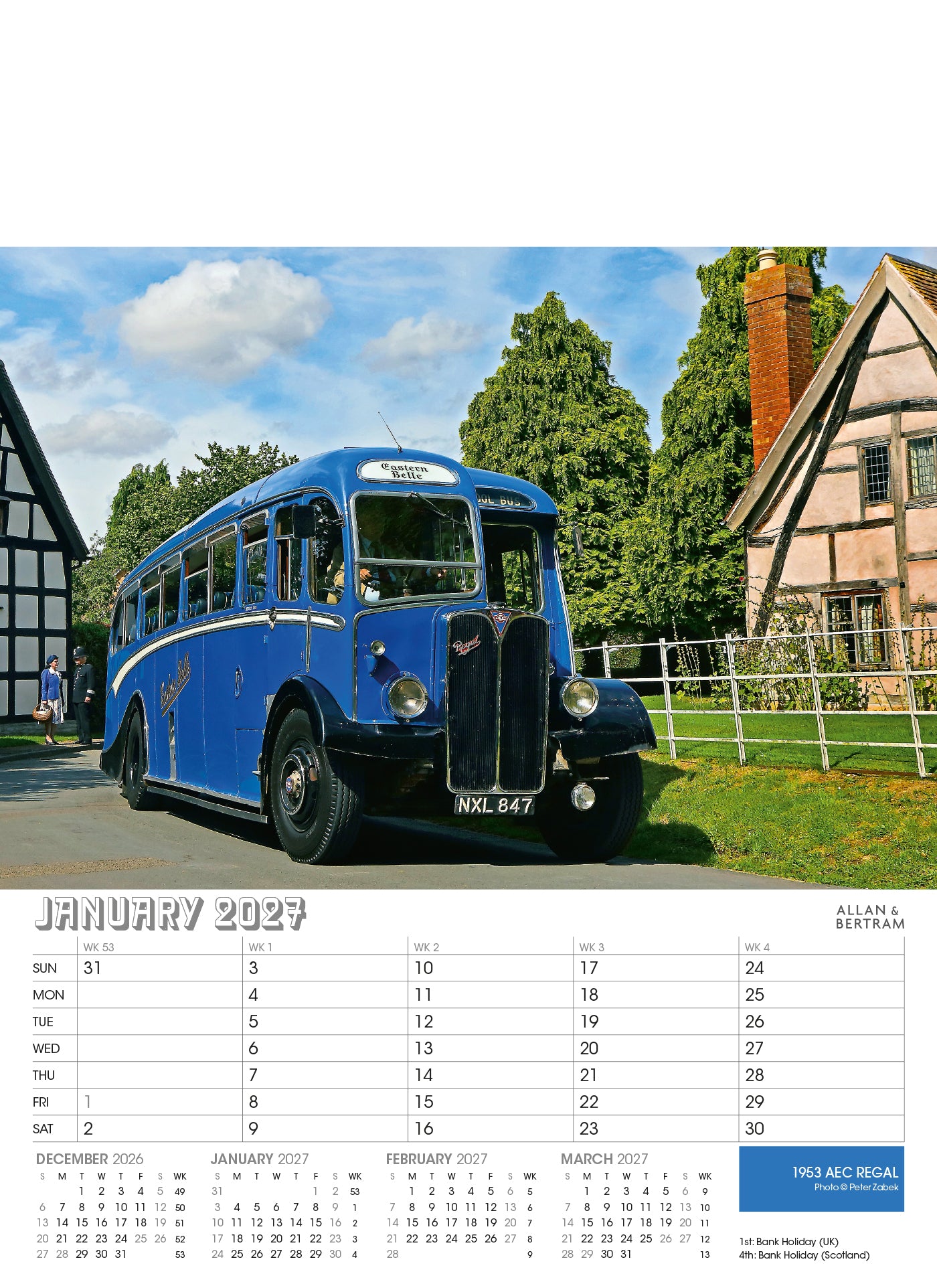 Vintage Power Junior Wall Calendar